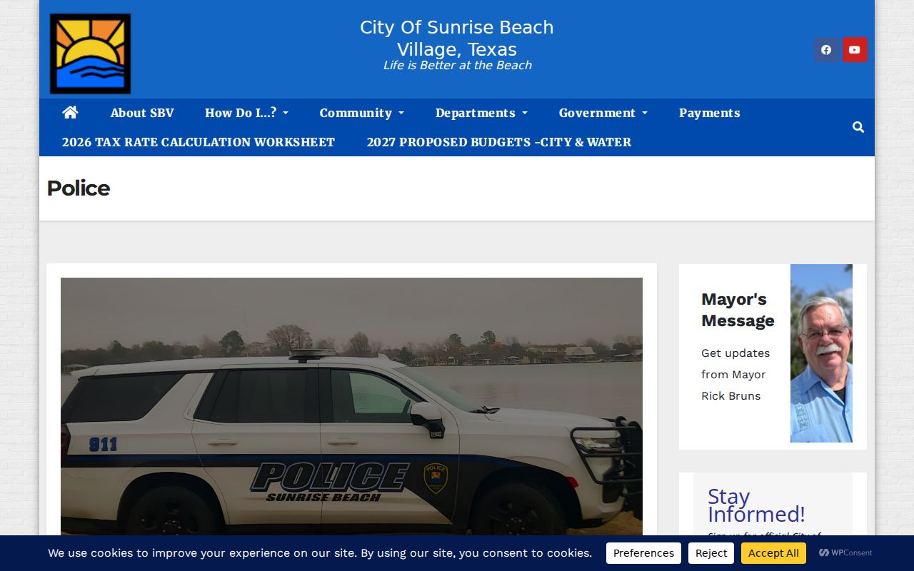 Sunrise Beach Village warrant records: police interlocal dispatch relationship